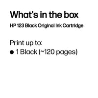 HP 123 Black Original Ink Cartridge ~120 pgs