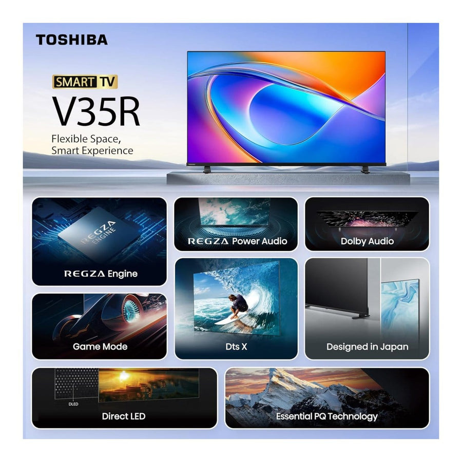 Toshiba 40-inch FHD VIDAA Smart TV REGZA Engine Dolby Audio Game Mode Wi-Fi