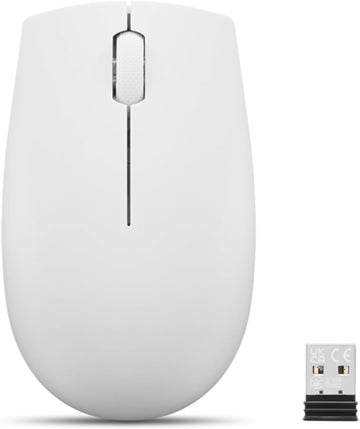 Lenovo 300 Wireless Compact Mouse (Cloud Grey) with battery