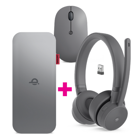 Lenovo Go Wired ANC Headset + Wireless Mobile Power Bank + Wireless Mouse Bundle