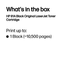 HP 81A Black Original LaserJet Toner Cartridge 10 500 pgs