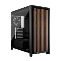 Corsair Frame 4000D RS Wood Modular Mid-Tower PC Case Black Walnut Wood Front Panel 4 RS120 Fans Dual 360mm Radiator