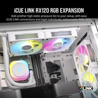 Corsair iCUE LINK RX120 RGB 120mm PWM Case Fan White Single Pack