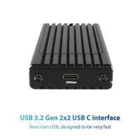 Vantec M.2 NVMe PCIe SSD Enclosure USB-C Aluminium Black