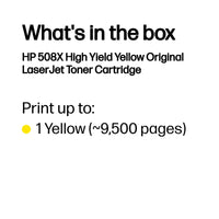 HP 508X High Yield Yellow Original LaserJet Toner Cartridge 9 500 pgs