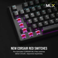 Corsair K70 Full-Size Mechanical Gaming Keyboard 104-Key USB MLX Red Switches (Black)