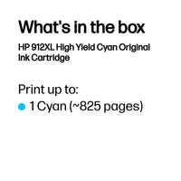 HP 912XL High Yield Cyan Original Ink Cartridge, 700 pages