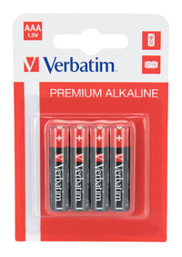 Verbatim AAA Alkaline Batteries 4Pk