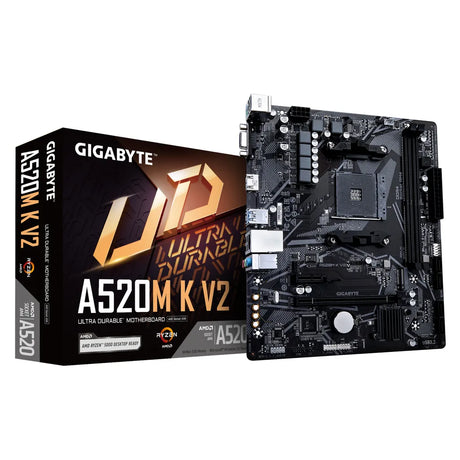 Gigabyte A520M K V2 AMD AM4 mATX Motherboard DDR4 M.2 PCIe Gen3 GbE LAN