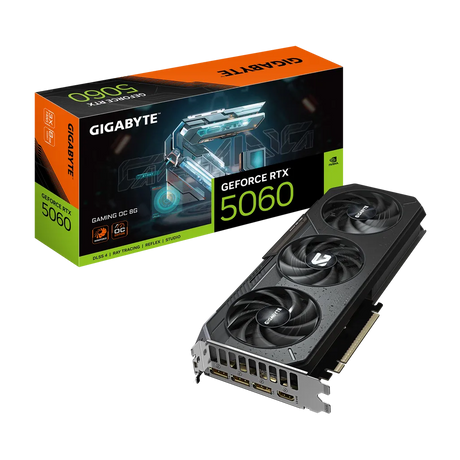 Gigabyte GeForce RTX 5060 GAMING OC 8GB GDDR7 128-bit PCIe 5.0 2595MHz RGB Graphics Card