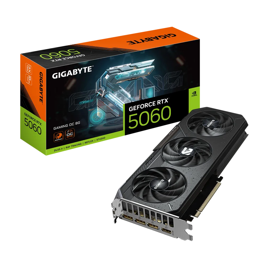 Gigabyte GeForce RTX 5060 GAMING OC 8GB GDDR7 128-bit PCIe 5.0 2595MHz RGB Graphics Card