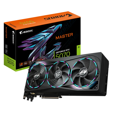 Gigabyte AORUS GeForce RTX 5070 Master 12GB GDDR7 PCIe 5.0 2715MHz RGB Halo Graphics Card