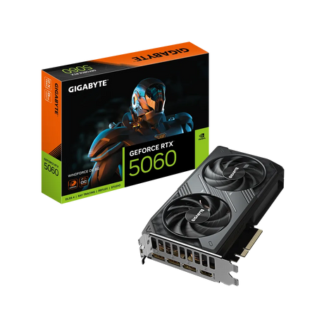 Gigabyte GeForce RTX 5060 WINDFORCE OC 8GB GDDR7 128-bit PCIe 5.0 2512MHz Graphics Card