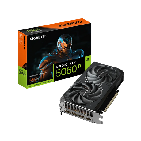 Gigabyte GeForce RTX 5060 Ti Windforce Max OC 8GB GDDR7 Graphics Card PCIe 5.0 2587MHz 128-bit 3x DisplayPort 2.1b HDMI 2.1b
