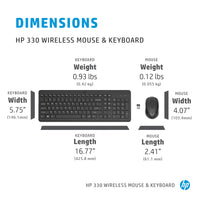 HP 330 Black Wireless Keyboard & Mouse Combo