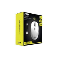 Port Sedona Silent Wireless Mouse 2.4GHz 1600 DPI Ambidextrous USB-A USB-C 20m Range Black