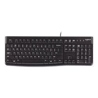 Logitech K120 Full-Size Wired USB Keyboard Spill-Resistant QWERTY Black