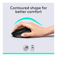 Logitech MK345 Wireless Full-Size Keyboard and Mouse Combo with Wrist Rest (Black)