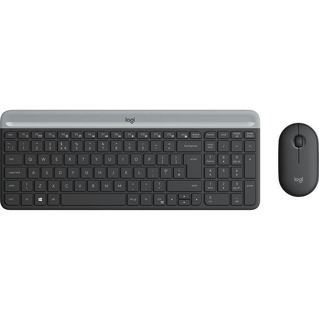 Logitech MK470 - Wireless Keyboard and Mouse combo - Graphite - Slimline - USB