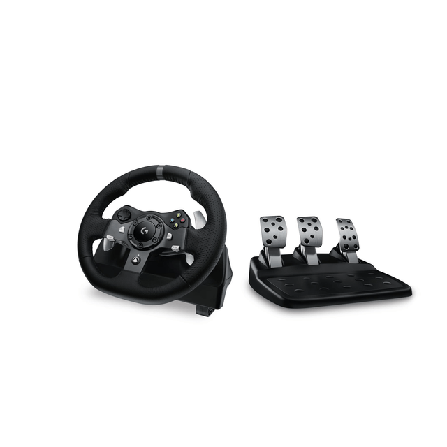 Logitech G920 Driving Force Racing Wheel – Gaming Accessory – Stainless steel paddle and hand stitched leather wheel