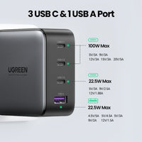 Ugreen 4 port gan 100W PD wall charger-Black