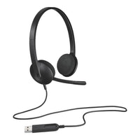 Logitech H340 USB Wired Headset Stereo Noise-Canceling Mic Plug-and-Play 1.8m Cable Graphite