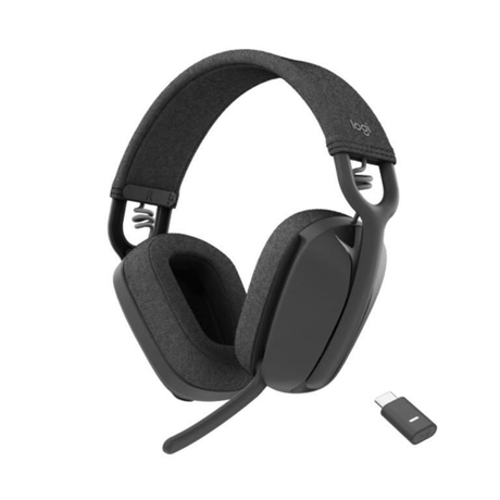 Logitech Zone Vibe Wireless Bluetooth Headset USB-C Receiver 20hr Battery (Graphite)