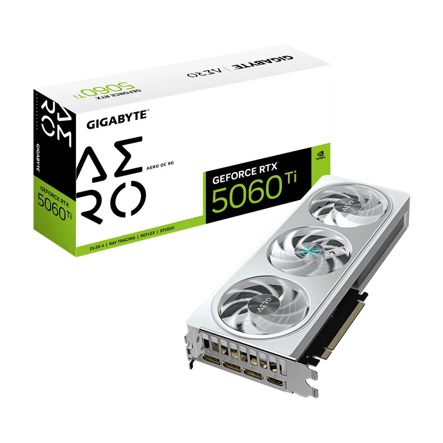 Gigabyte GeForce RTX 5060 Ti AERO OC 8GB GDDR7 PCIe 5.0 Triple-Fan RGB Dual BIOS