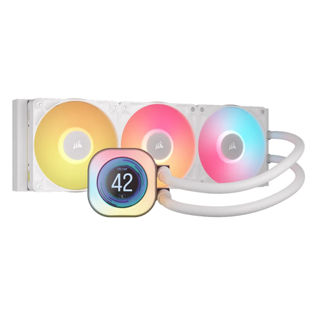 Corsair iCUE LINK TITAN 360 RX LCD AIO Liquid CPU Cooler 360mm 3x 120mm Fans LGA1851 AM5 (White)