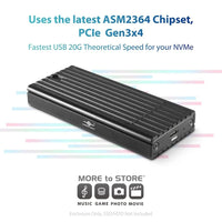 Vantec M.2 NVMe PCIe SSD Enclosure USB-C Aluminium Black