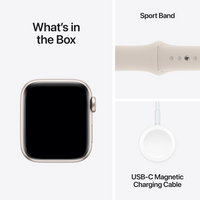 Apple Watch SE GPS - 44mm  Starlight Aluminium Case with Starlight Sport Band - M/L
