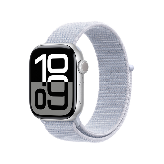 Apple Watch Series 10 | GPS 46mm | Silver Aluminium Case With Blue Cloud Sport Loop