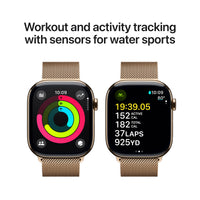 Apple Watch Series 10 | GPS + Cellular 46mm | Gold Titanium Case With Gold Milanese Loop | S/M