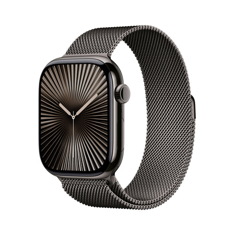 Apple Watch Series 10 | GPS + Cellular 46mm | Slate Titanium Case With Slate Milanese Loop | S/M