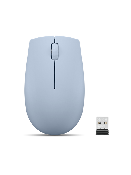 Lenovo 300 Wireless Compact Mouse (Frost Blue) with battery
