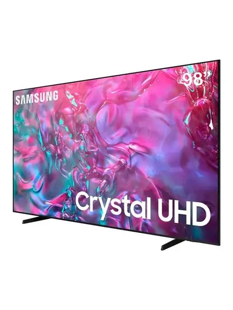 SAMSUNG 98" UHD TV PUR COLOR  CRYSTAL PROCESSOR 4K ENGINE  HDR 10+ (SUPPORT)  UHD DIMMING  MOTION XCELERATOR  SMART TV (TIZEN OS)  ADAPTIVE SOUND  AUTO GAME MODE  Q-SYMPHONY  OTS LITE  SLIM LOOK DESIGN  20W (2.0CH) SOUND OUTPUT  BLUETOOTH  HDMI X 3  USB X