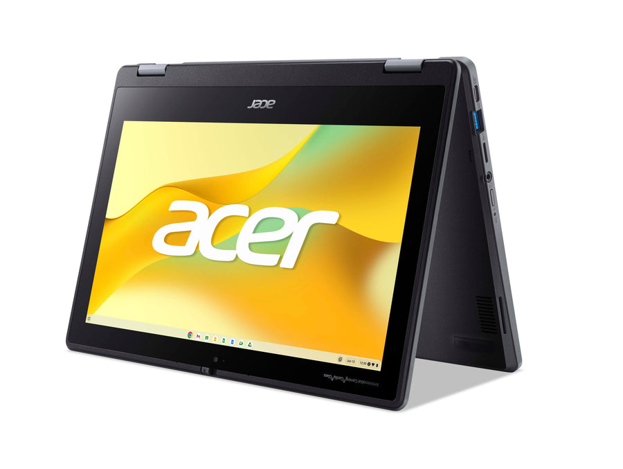 Acer Spin 511 Acer 11.6" HD IPS touch N100 4 GB LPDDR5X eMMC 32GB Micro SD card reader WIFI6E+BT HD USB Camera 5MAF MIP Active Stylus 50Wh Li-ion battery 65W TypeC adapter Chrome OS 3 Years Carry in Shale Black (R756TN-TCO-C2E5 )