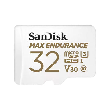SanDisk MAX ENDURANCE microSDHC 32GB + SD Adapter - for home security cameras & dashcams, up to 15,000 Hours, Full HD / 4K videos, Extreme endurance, up to 100/40 MB/s Read/Write speeds, C10, U3, V30