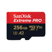 Sandisk Extreme Pro 256GB 4K Video MicroSDXC Card with Adapter