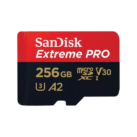 Sandisk Extreme Pro 256GB 4K Video MicroSDXC Card with Adapter