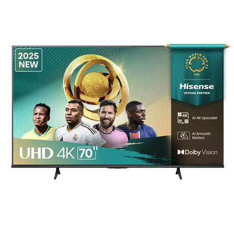 Hisense 70-Inch 4K UHD VIDAA Smart TV 60Hz HDR Dolby Vision DVB-T2 WiFi Bluetooth