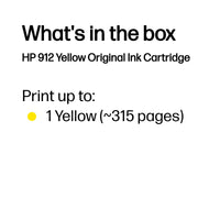 HP 912 Yellow Original Ink Cartridge, 315 pages