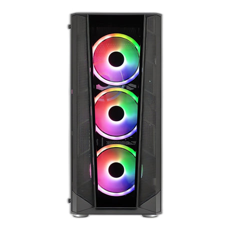 Aerocool Prism ARGB ATX Mid-Tower PC Case Black 4x ARGB Fans Tempered Glass Front and Side Panel