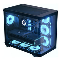 Aerocool P500C ATX Mid-Tower PC Case Black 4x ARGB Infinity Mirror Fans Tempered Glass