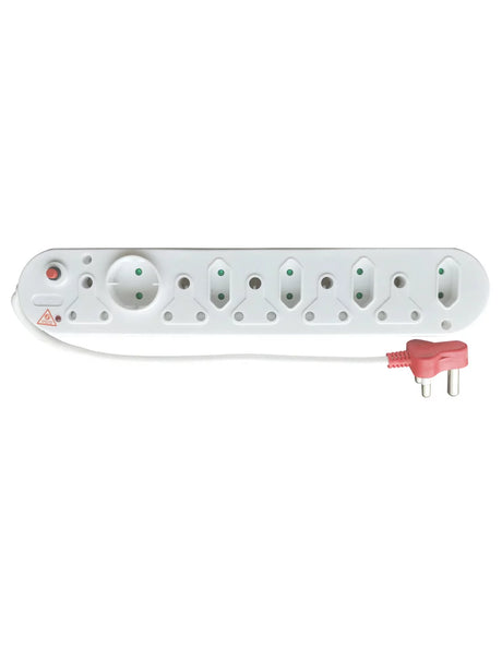 Acconet 10-Way Multiplug with 5x 16A SA and 4x 5A 2 Pin + 1 Round Socket | AC-MPLUG-SURGE-10