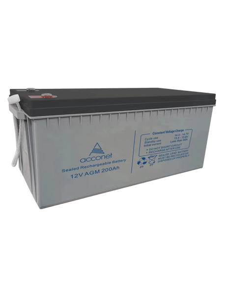 Acconet 12V AGM 200Ah Deep Cycle Battery | AC-BAT-VRLA-12V200AH