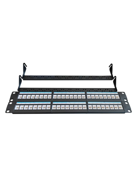 Acconet 48 Port RJ45 Patch Panel, 2U , Black