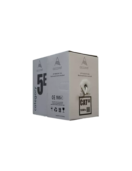 Acconet CAT5e Indoor Ethernet Cable 100m White CCA STP Pull Box | CAT5-100-SC-STP