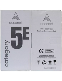 Acconet CAT5e Indoor Ethernet Cable 100m White Solid Copper STP Pull Box | CAT5-100-SC-STP