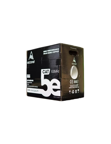 Acconet CAT5e Indoor Ethernet Cable 305m White Solid Copper UTP Pull Box | CAT5-305-SC